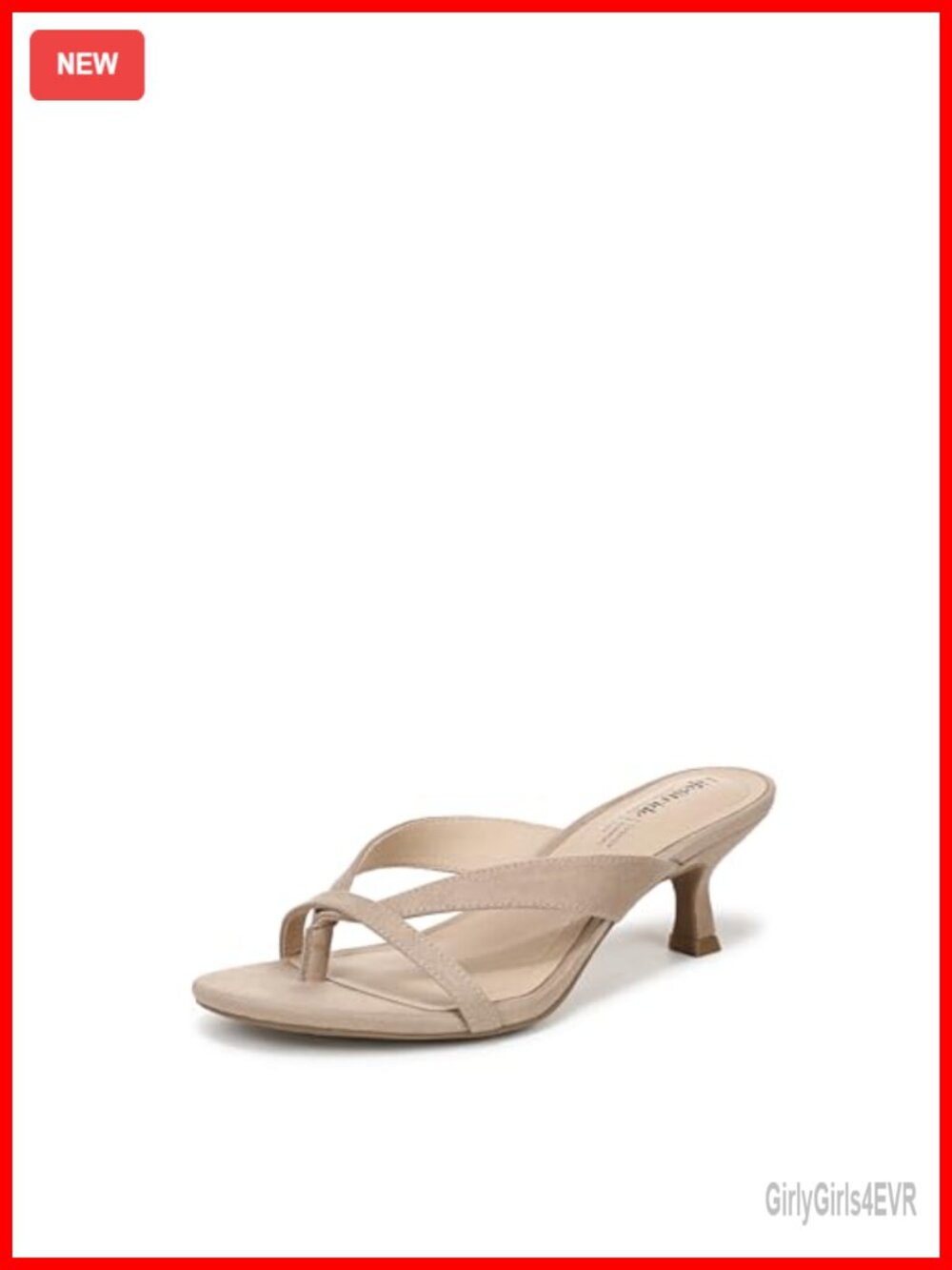 Mid Heel Strappy Slip-On Sandals with Cushioned Insole